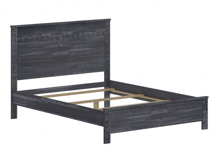 Solid Wood Full Double Bed Frame - Gray