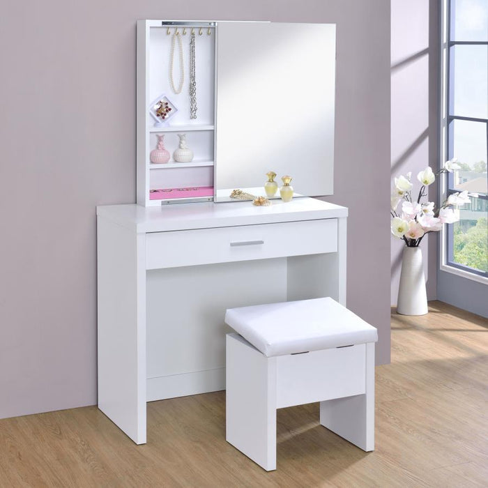 Harvey - 2-piece Vanity Set with Lift-Top Stool - Simple Home Plus