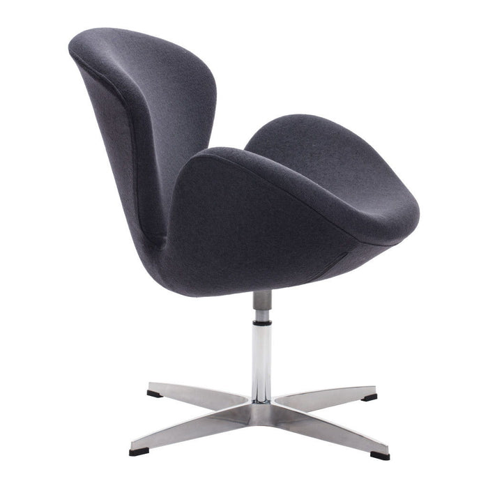 Fabric Swivel Arm Chair - Gray / Silver