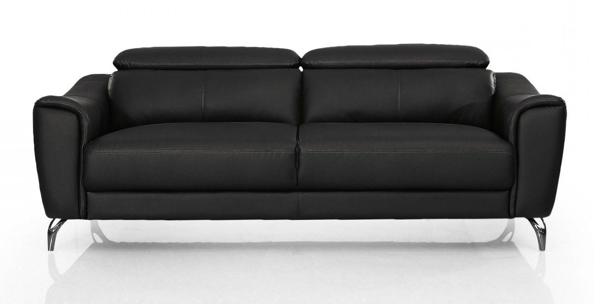 Urban Leather Adjustable Headrest Sofa - Black