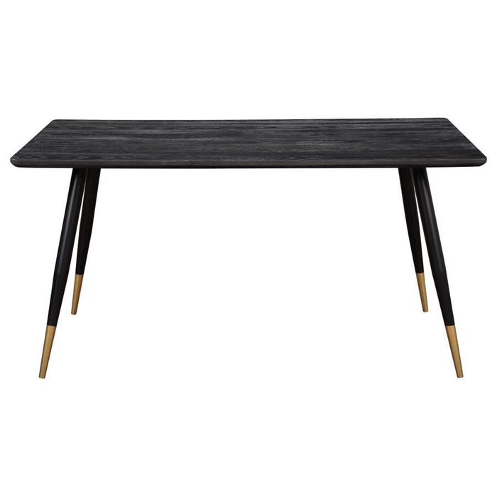 Zetta - Rectangular Dining Table - Black And Gold - Simple Home Plus