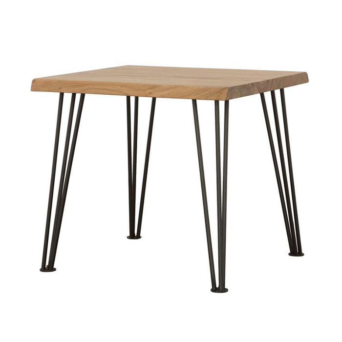 Zander - End Table With Hairpin Leg - Natural And Matte Black - Simple Home Plus