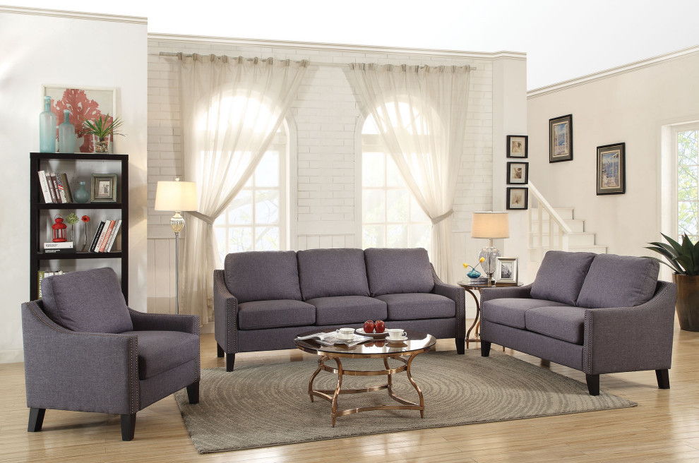 Polyester Blend Love Seat - Brown