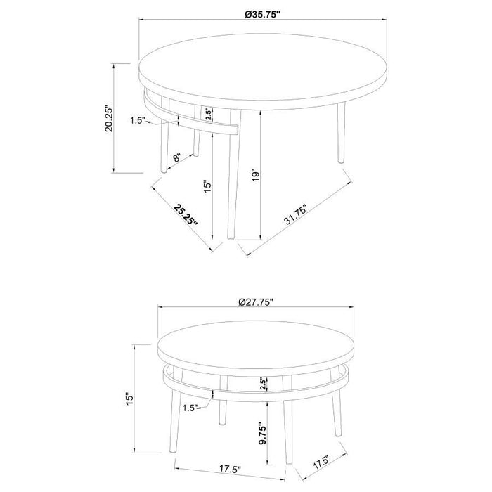 Avilla - Round Nesting Coffee Table - White And Chrome - Simple Home Plus