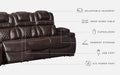 Warnerton - Brown Dark - Pwr Rec Sofa With Adj Headrest - Simple Home Plus