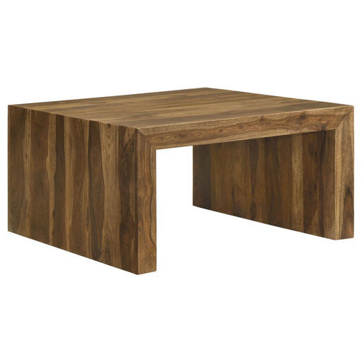 Odilia - Square Solid Wood Coffee Table - Auburn - Simple Home Plus