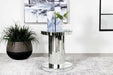 Dorielle - Crystal Inlay Round Top Accent Table - Mirror - Simple Home Plus