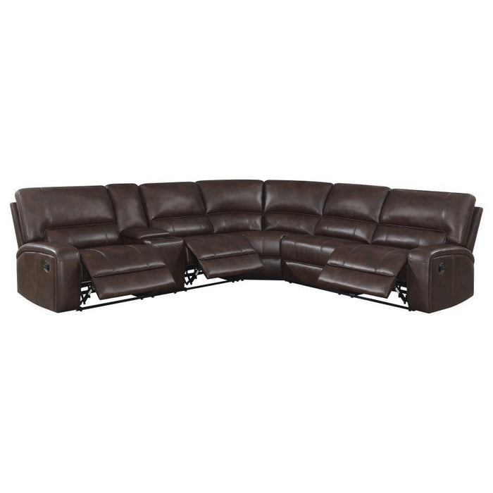 Brunson - 3 Piece Upholstered Motion Sectional - Brown - Simple Home Plus