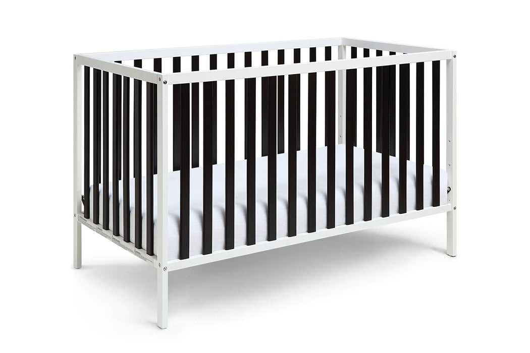 Solid And Manufactured Wood Standard Three In One Convertible Crib - Black / White