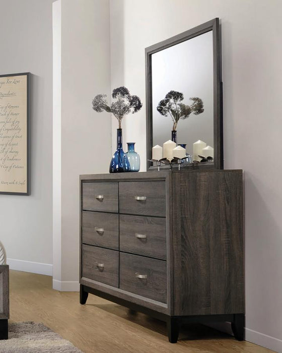 Watson - 6-Drawer Dresser - Gray Oak And Black - Simple Home Plus