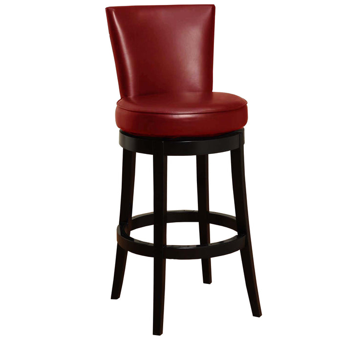 Solid Wood Swivel Bar Height Bar Chair - Red / Black