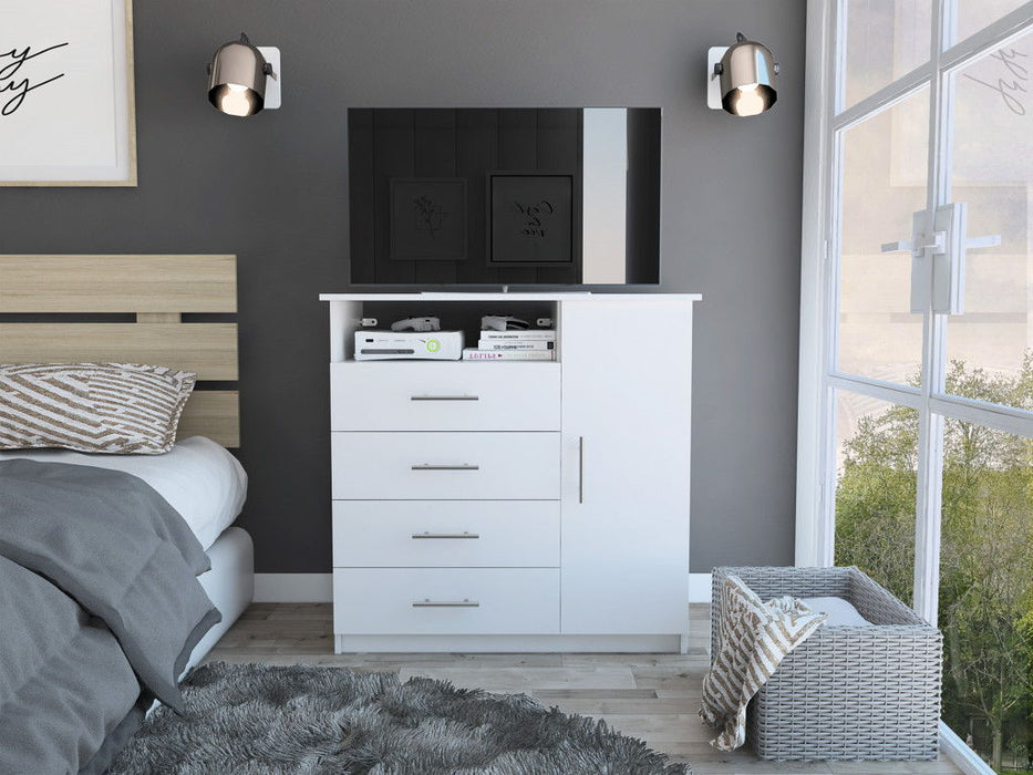 4 Drawer Combo Dresser - White