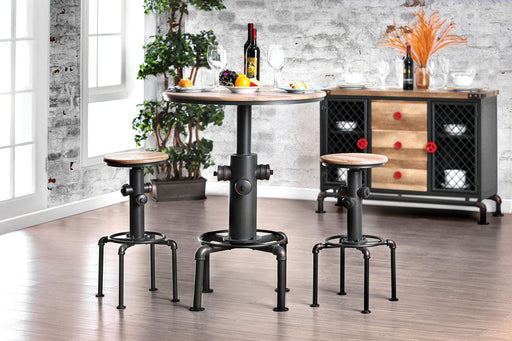 Foskey - Bar Table - Antique Black / Natural Tone - Simple Home Plus