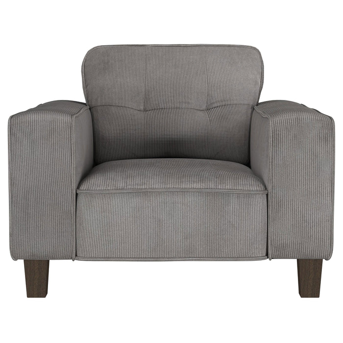 Deerhurst - Upholstered Tufted Track Arm Accent Chair - Charcoal