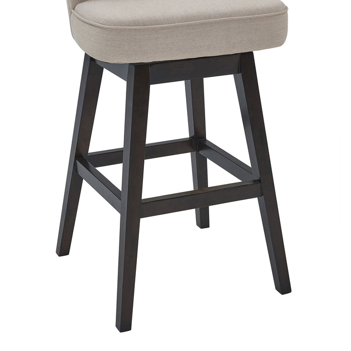 Swivel Low Back Bar Height Bar Chair - Tan / Espresso