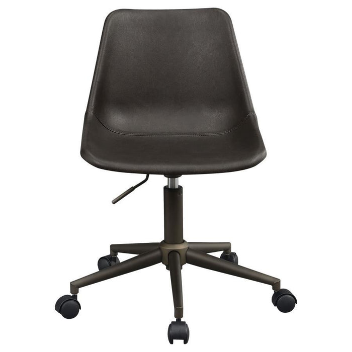 Carnell - Adjustable Height Office Chair With Casters - Brown And Rustic Taupe - Simple Home Plus