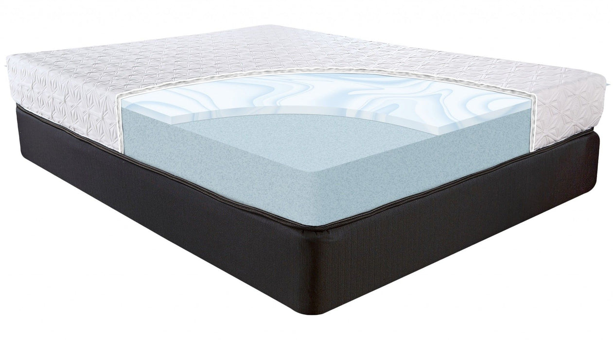 8" Queen Three Layer Gel Infused Memory Foam Smooth Top Mattress - White / Black