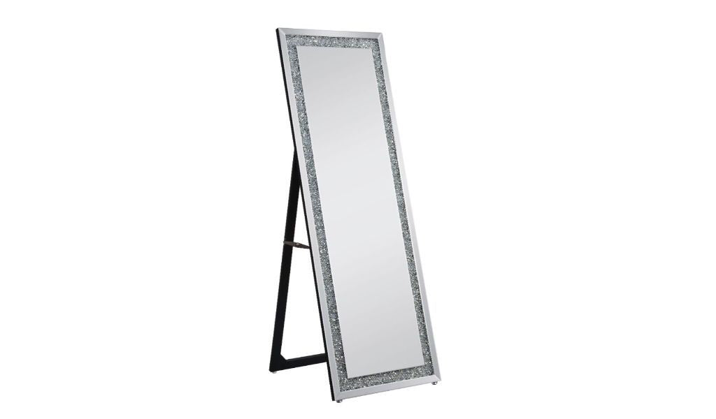 63" Cheval Standing Mirror Faux Diamonds - Mirrored