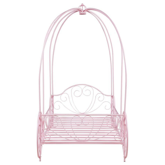 Massi - Twin Canopy Bed - Powder Pink - Simple Home Plus