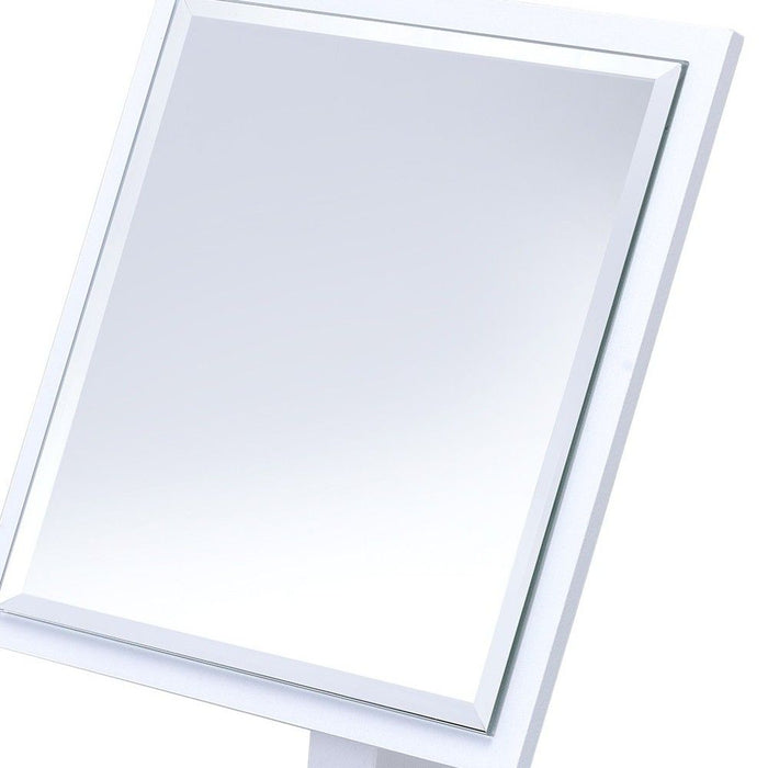 Rectangle Makeup Shaving Tabletop Mirror - White