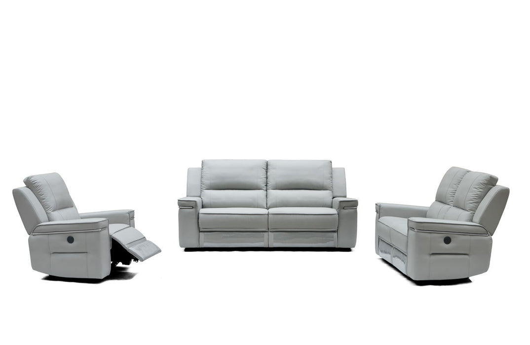 Three Piece Indoor Faux Leather Six Person Seating Set - Gray