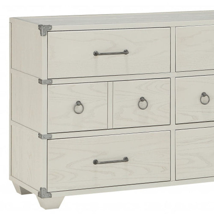 Six Drawer Solid Double Dresser - Gray