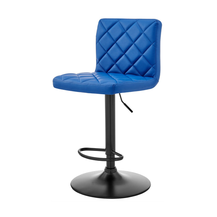 Swivel Low Back Adjustable Height Bar Chair - Blue / Black