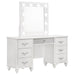 Barzini - 7-Drawer Vanity Desk With Lighted Mirror - White - Simple Home Plus