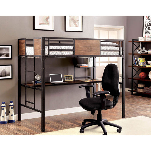 Clapton - Twin Bed With Workstation - Black - Simple Home Plus