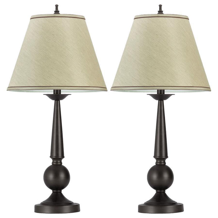 Ochanko - Cone Shade Table Lamps (Set of 2) - Bronze And Beige - Simple Home Plus