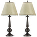 Ochanko - Cone Shade Table Lamps (Set of 2) - Bronze And Beige - Simple Home Plus