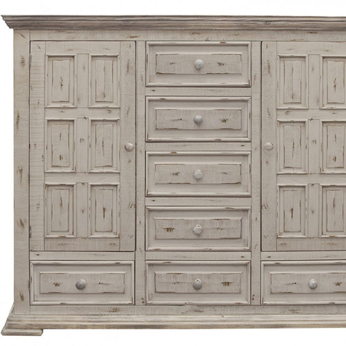 Solid Wood Seven Drawer Gentlemans Chest - White