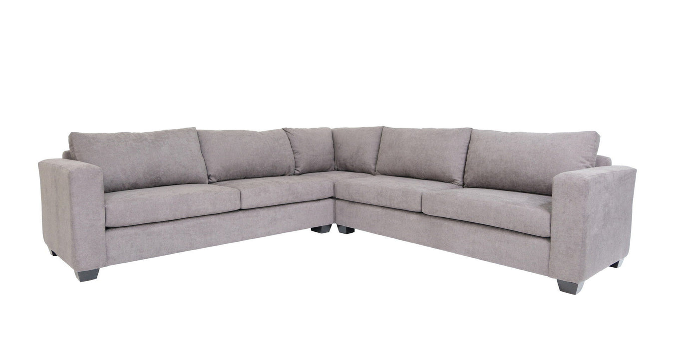 Polyester Blend L Shaped Three Piece Corner Sectional - Gray