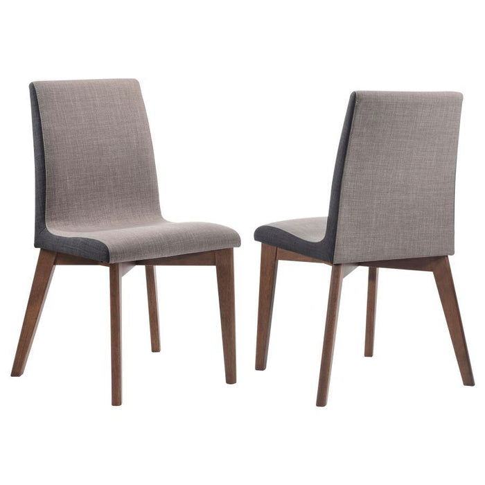 Redbridge - Upholstered Side Chairs (Set of 2) - Gray And Natural Walnut - Simple Home Plus