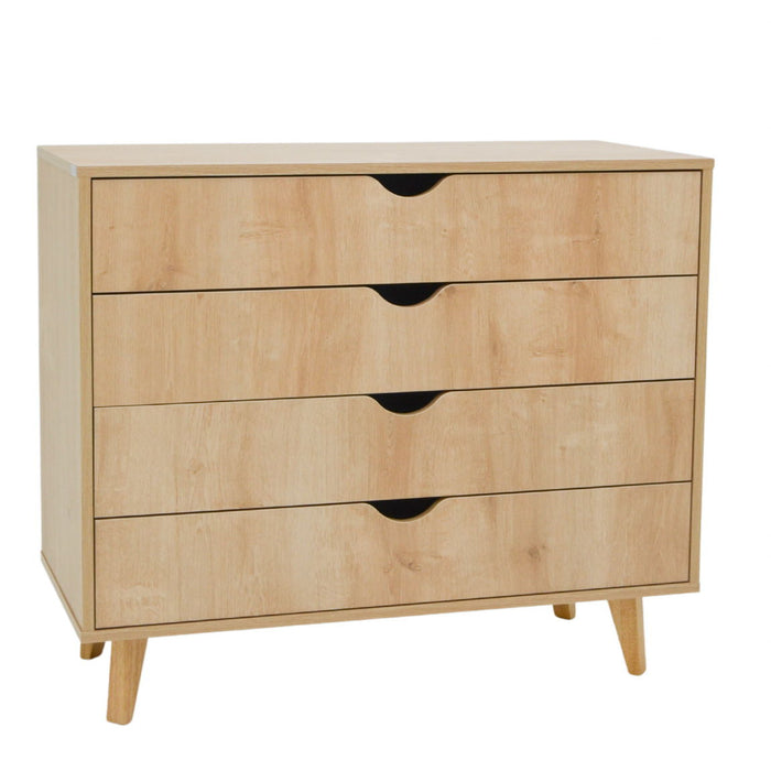 Solid Wood Four Drawer Dresser - Natural