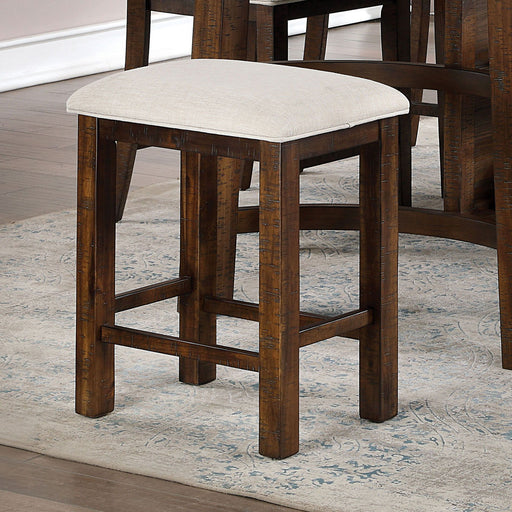 Fredonia - Counter Height Stool (Set of 2) - Rustic Oak / Beige - Simple Home Plus