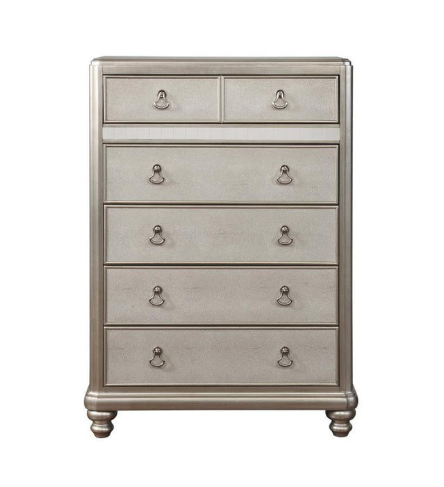 Bling Game - 6-Drawer Chest - Metallic Platinum - Simple Home Plus