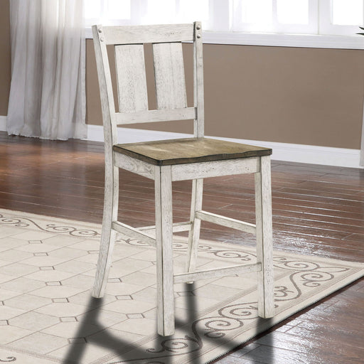 Dakota - Counter Height Chair (Set of 2) - Antique White / Ash Brown - Simple Home Plus