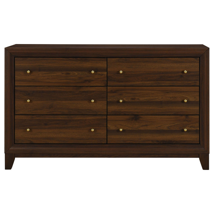 Welsley - 6-Drawer Dresser Cabinet - Walnut