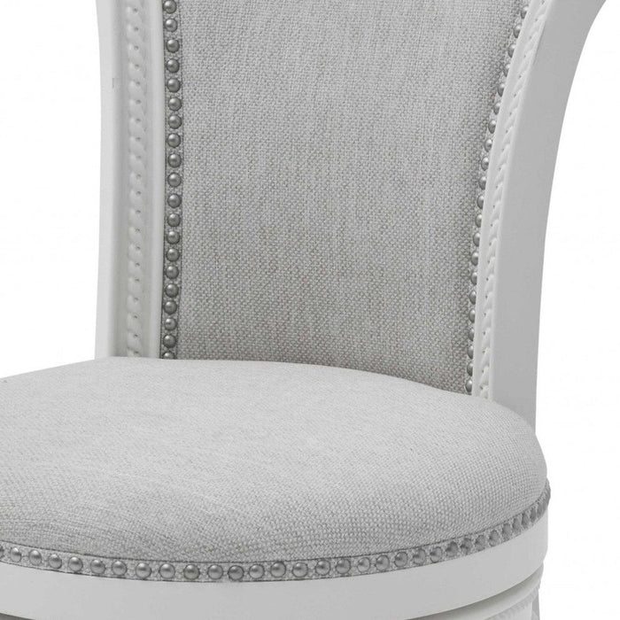 Fabric Swivel Counter Height Bar Chair - Light Gray / White