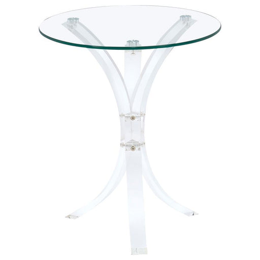 Laning - Round Accent Table - Clear - Simple Home Plus