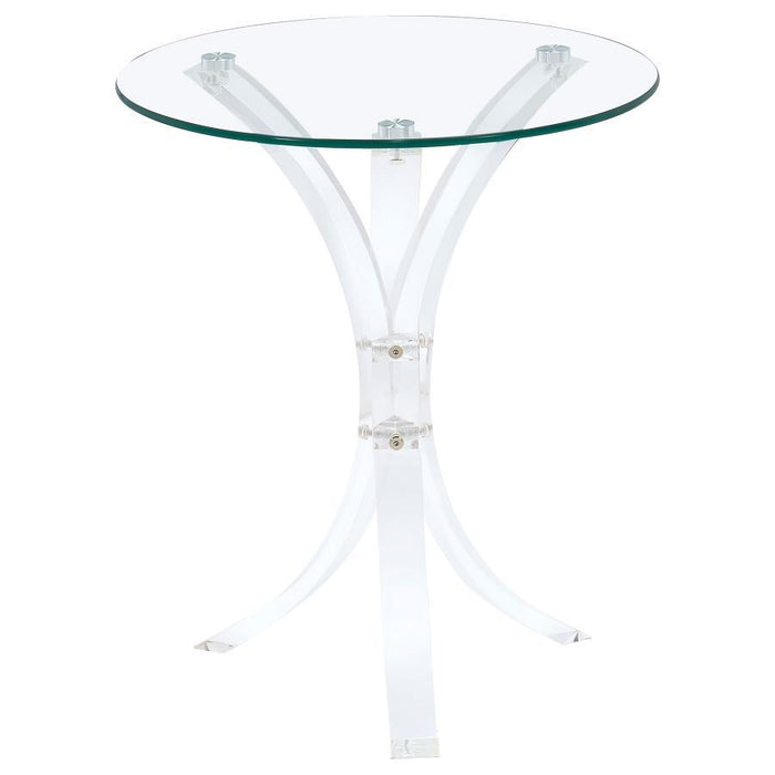 Laning - Round Accent Table - Clear - Simple Home Plus