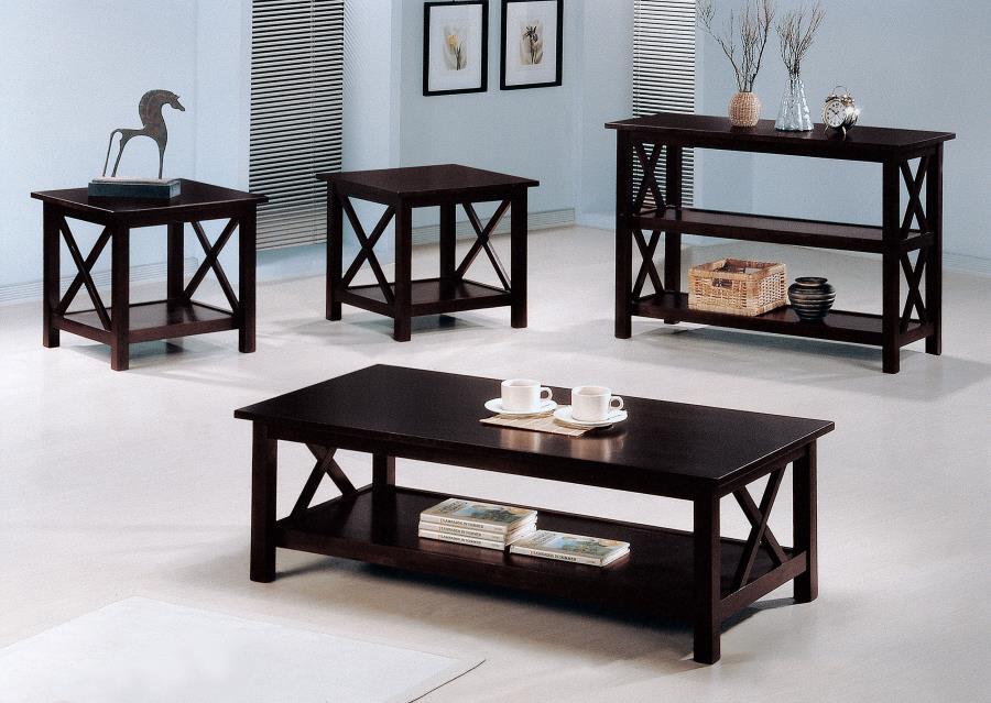 Rachelle - 3 Piece Occasional Table Set - Deep Merlot - Simple Home Plus