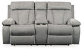 Mitchiner - Fog - Dbl Rec Loveseat W/Console - Simple Home Plus