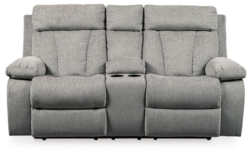 Mitchiner - Fog - Dbl Rec Loveseat W/Console - Simple Home Plus