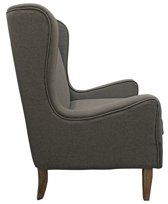 Linen And Natural Solid Color Lounge Chair - Gray