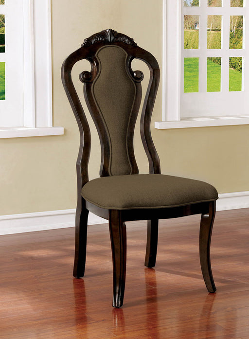 Rosalina - Side Chair (Set of 2) - Walnut / Beige - Simple Home Plus