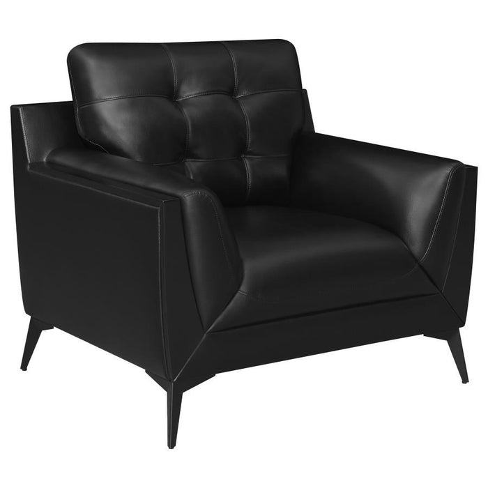 Moira - Upholstered Tufted Chair With Track Arms - Black - Simple Home Plus