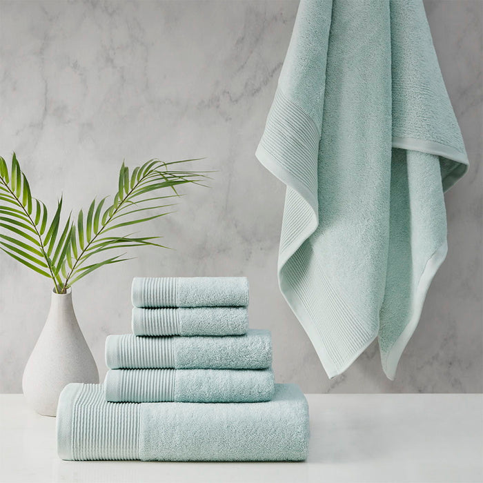 Nuage - Cotton Tencel Blend Antimicrobial 6 Piece Towel Set - Seafoam