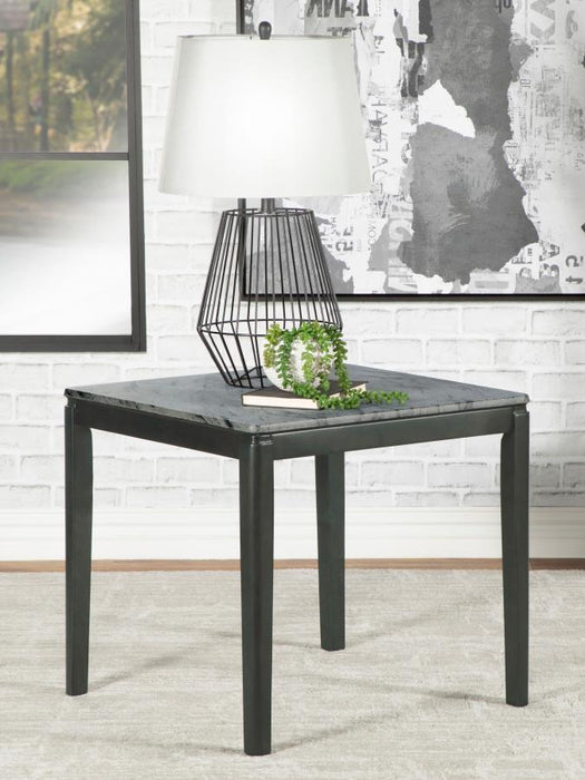 Mozzi - Square End Table Faux Marble - Gray And Black - Simple Home Plus